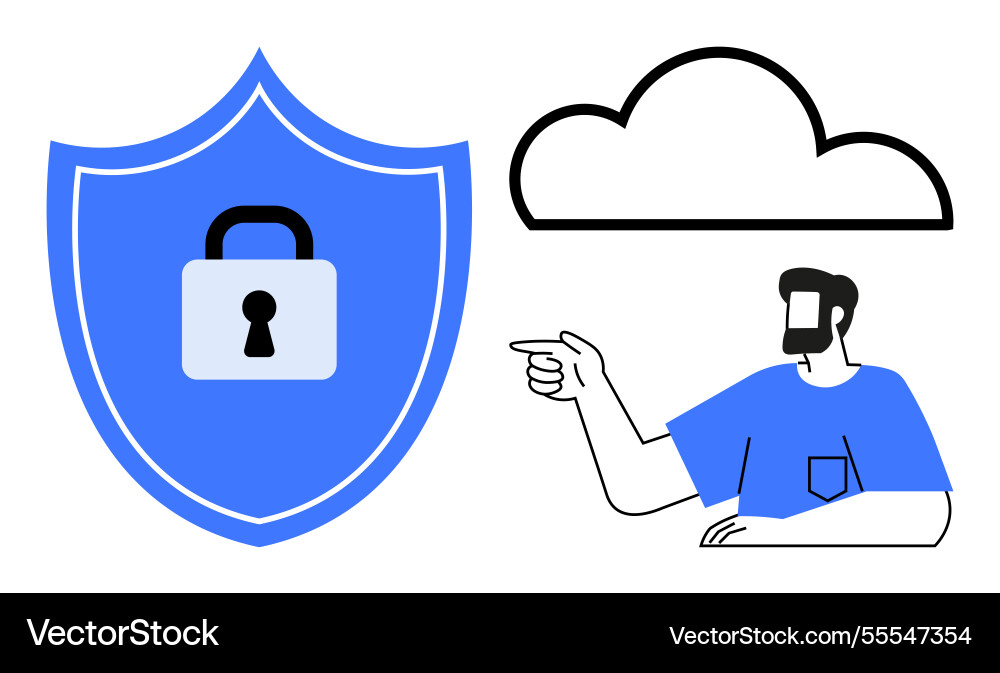 Digital security protecting cloud data with robust Digital security protecting cloud data with robust vector image