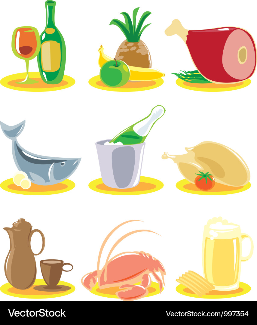 Restaurant Food Icons Vector Image