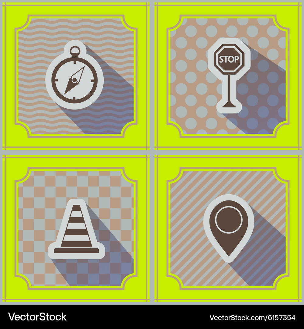 Seamless background with map and location sign Vector Image