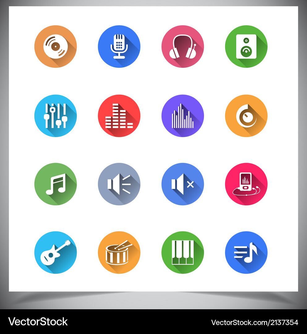 Set of flat color buttons Vector Image