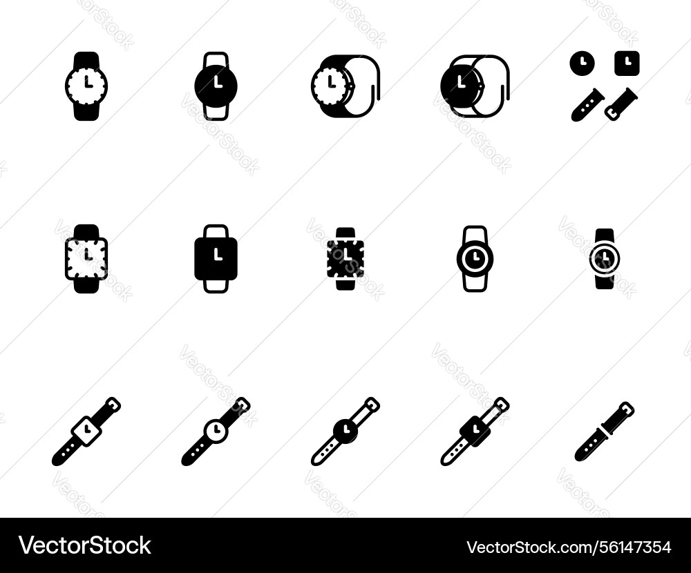 Simple icon on a theme wrist watch Royalty Free Vector Image