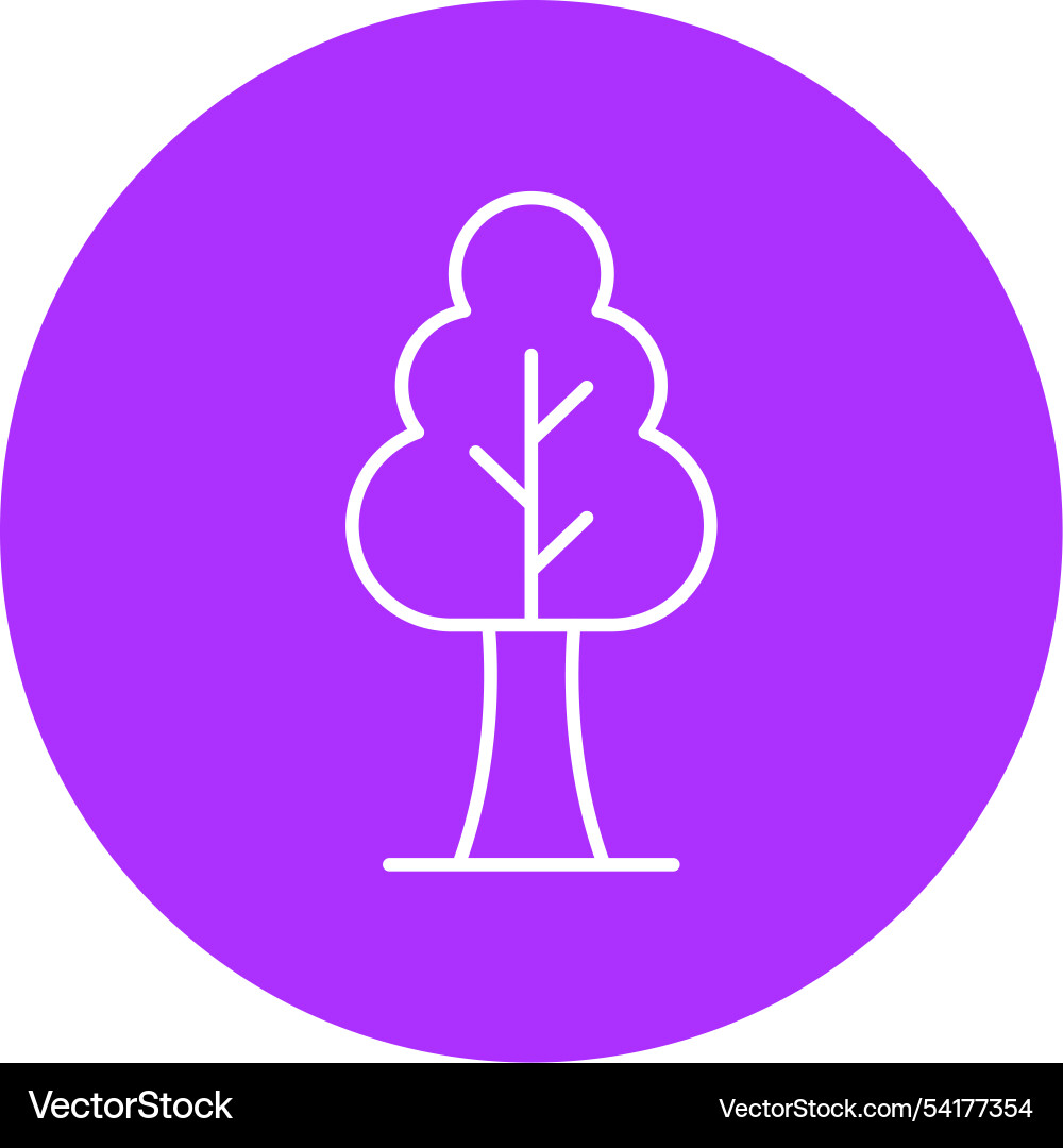 Tree line circle icon Vector Image
