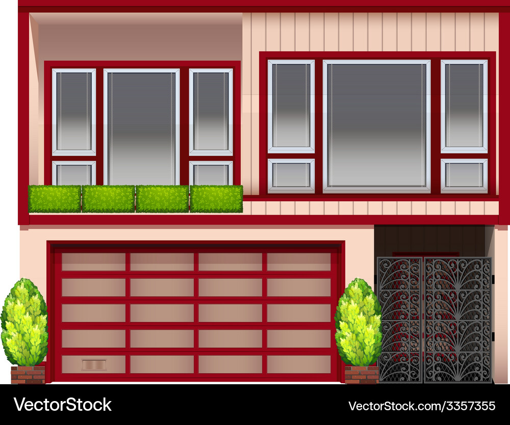 A building with red frames Vector Image