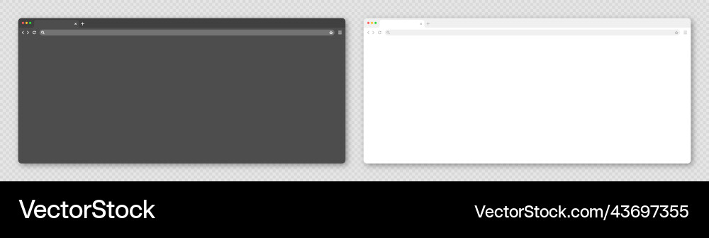 Blank web browser window with tab toolbar vector image