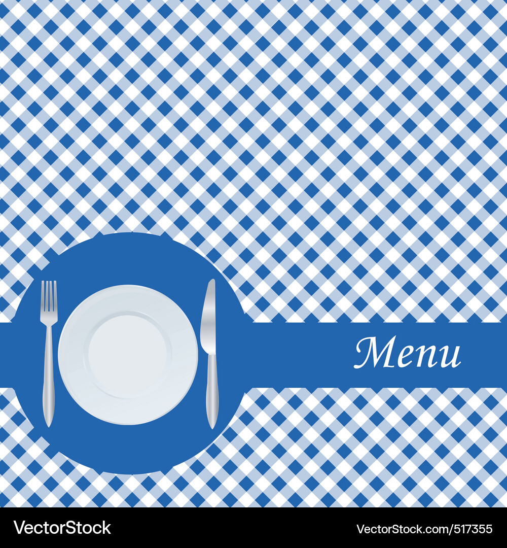 Checkered Menu Template Vector Image