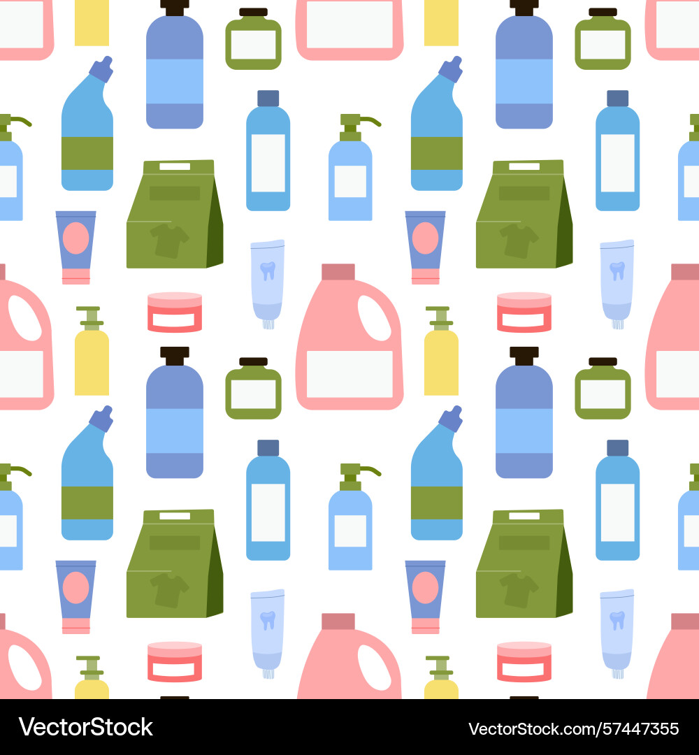 Colorful pattern design featuring various bottles Colorful pattern design featuring various bottles Vector Image