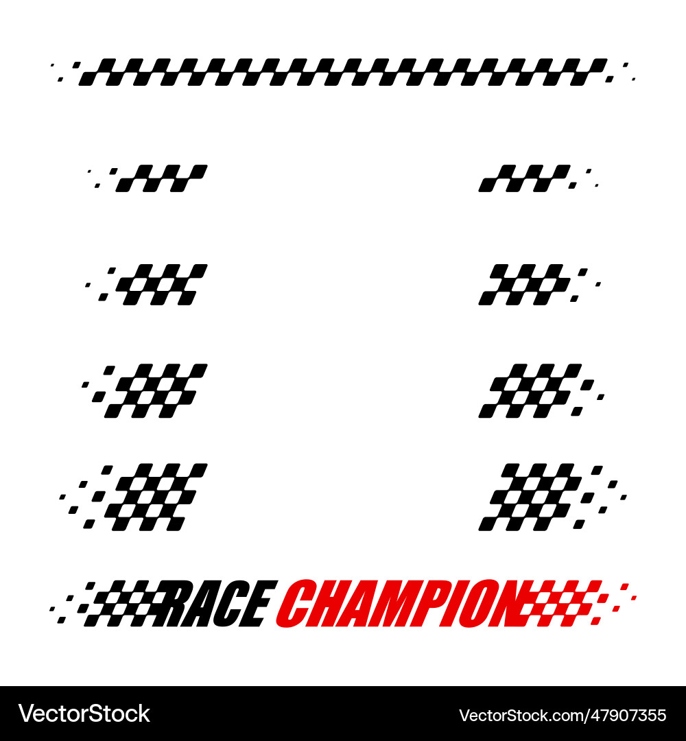 Different row race checkered flag lines Different row race checkered flag lines vector image