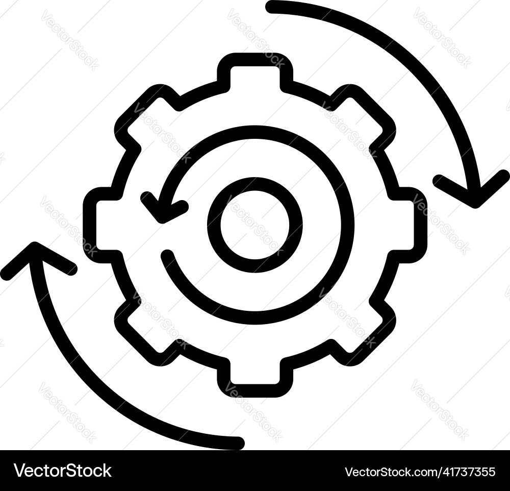 Gear system icon outline workflow web Gear system icon outline workflow web vector image