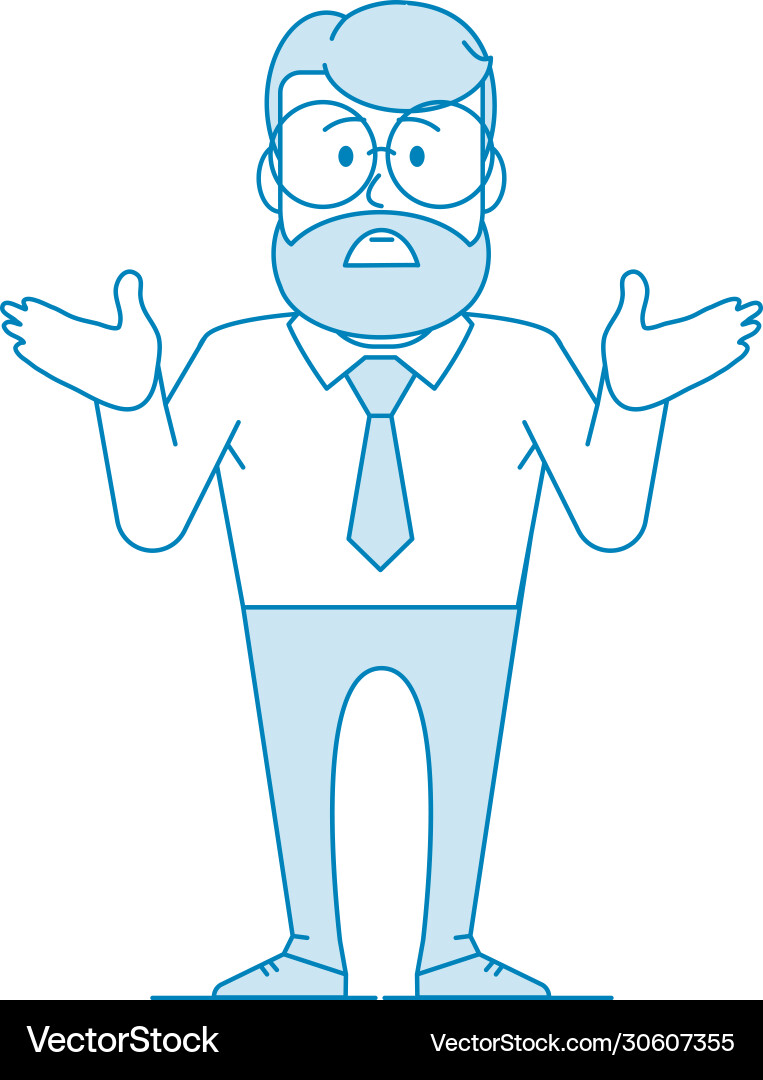 Man with Confused Expression vector image