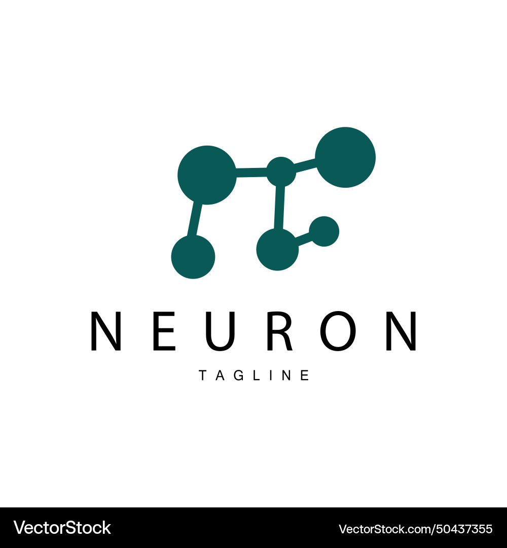 Neuron logo cel dna network and particle Vector Image