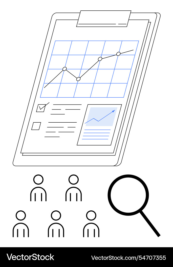 Performance analysis and reporting with data chart Performance analysis and reporting with data chart vector image