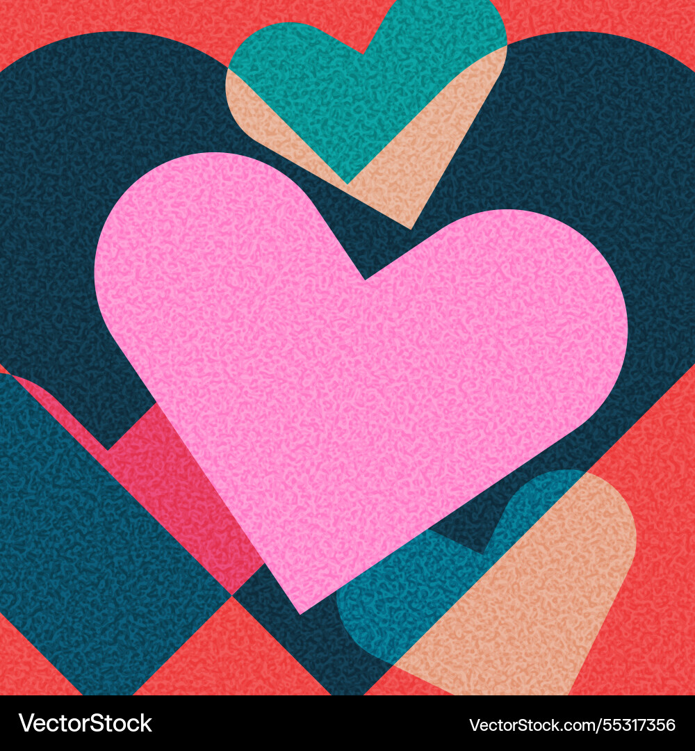 Abstract overlapping hearts on textured background Abstract overlapping hearts on textured background vector image