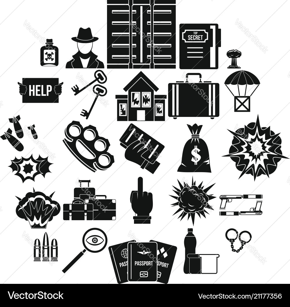 Blame icons set simple style Blame icons set simple style Vector Image