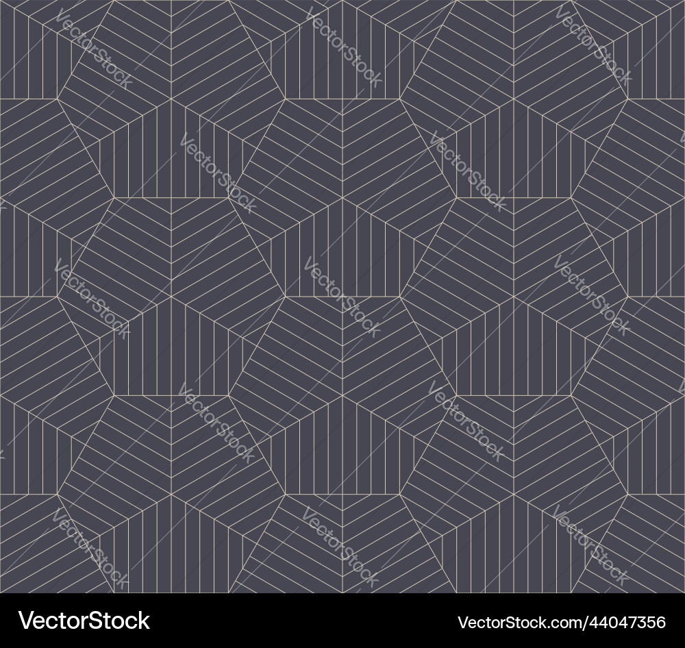 Conceptual hexagonal tracery outline seamless Vector Image