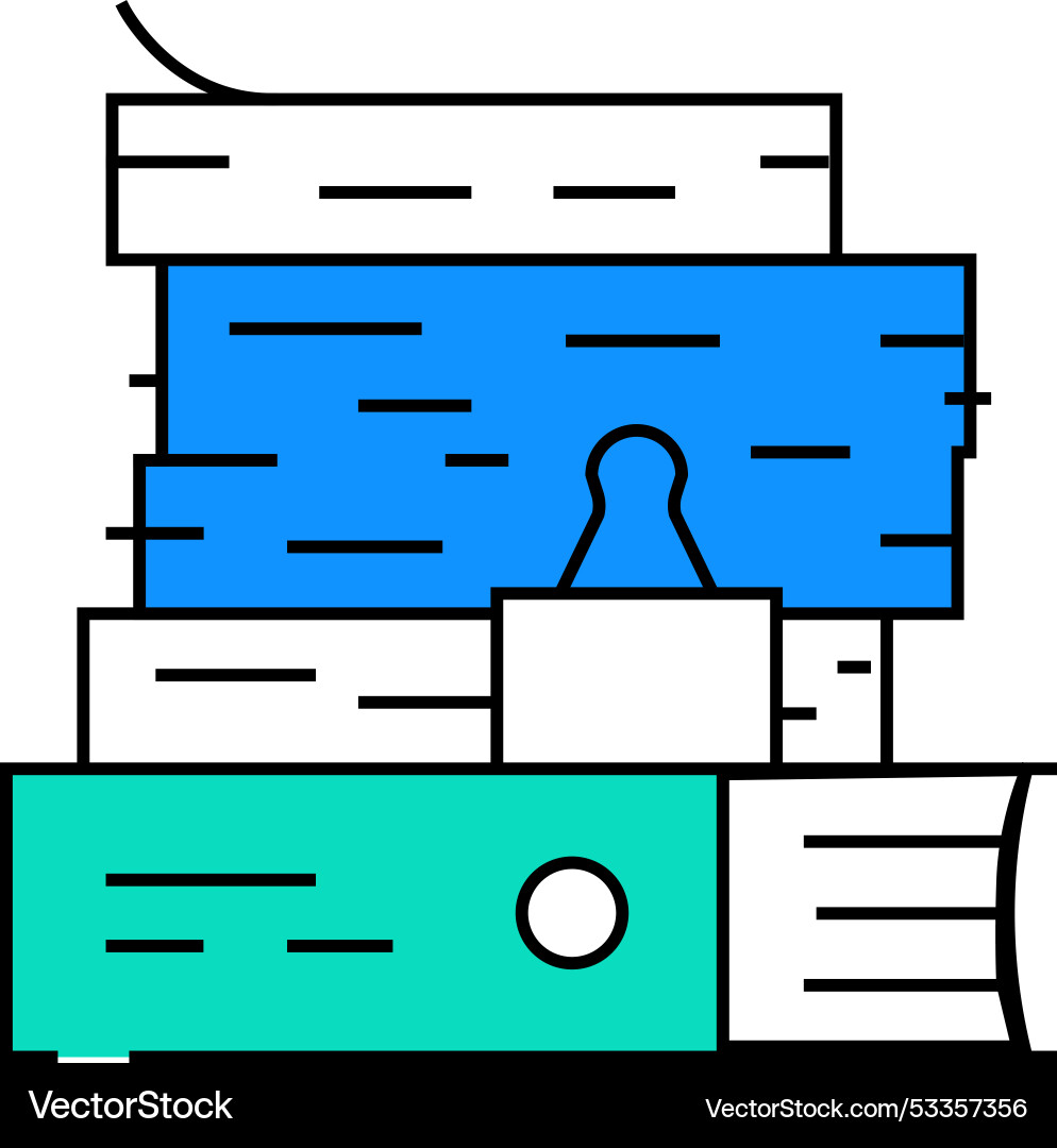 Document paper stack icon color Document paper stack icon color Vector Image