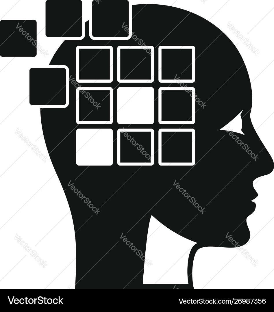 Forget memory alzheimer icon simple style Forget memory alzheimer icon simple style Vector Image