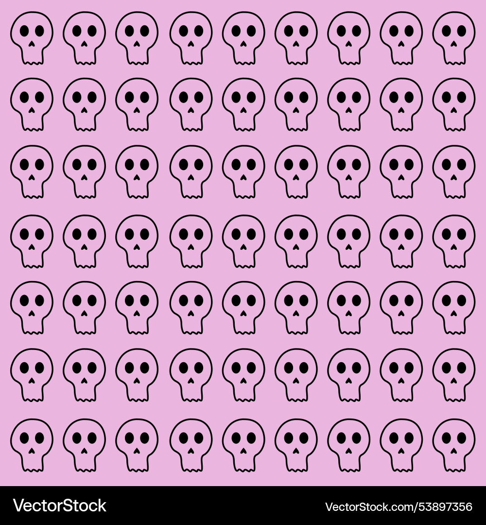 Halloween skulls retro design pattern texture art Vector Image
