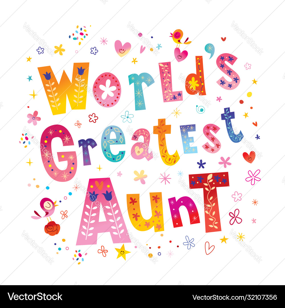 Happy Birthday Aunt Card Vector Image