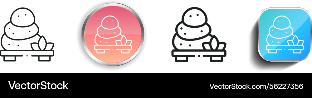 Lithotherapy icon thin linear regular and button vector image