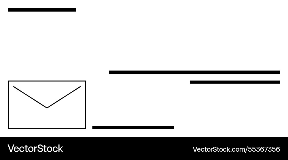 Minimalist envelope design with horizontal lines vector image