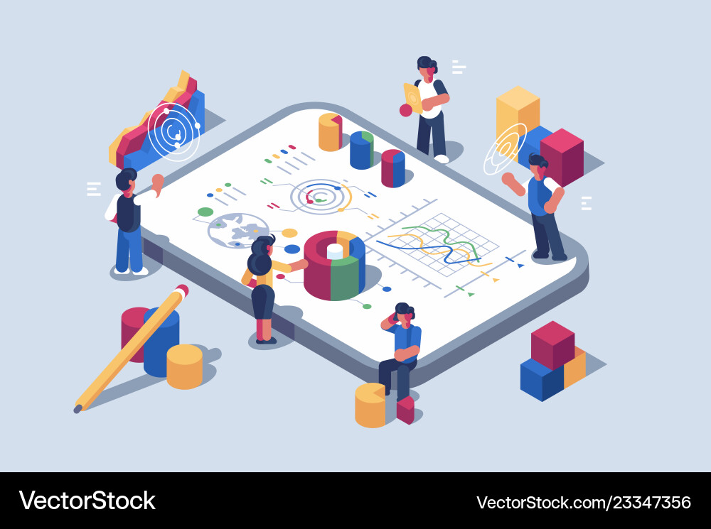 Mobile Data Analytics Software vector image