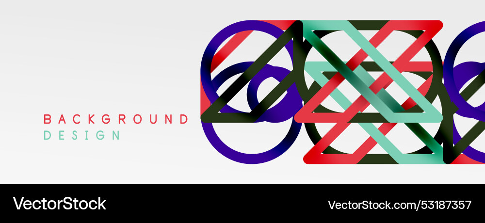 Abstract background - colorful circle lines vector image