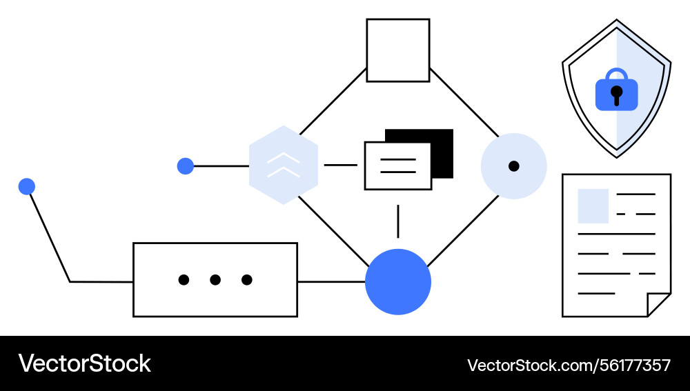 Data security and information flow represented Data security and information flow represented Vector Image