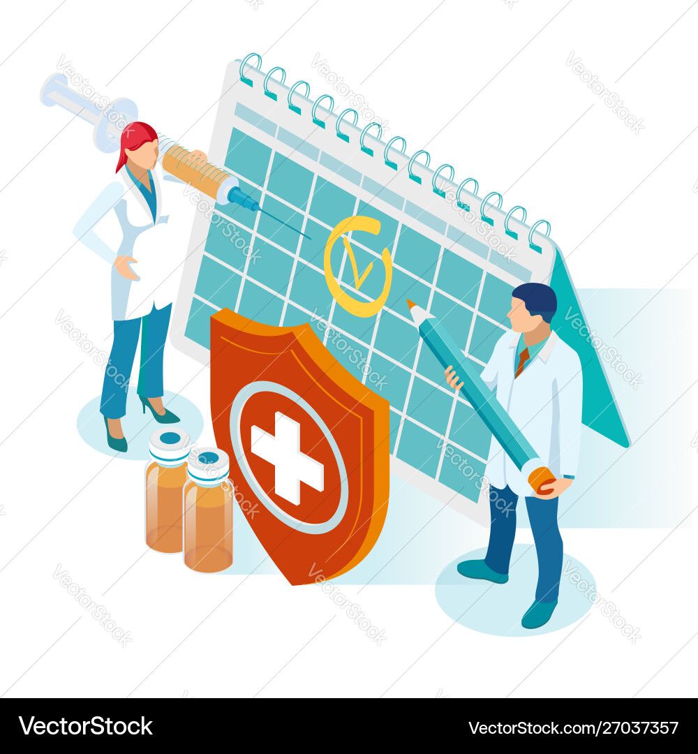 Impfkonzept - Healthcare & Prävention Vektorbild