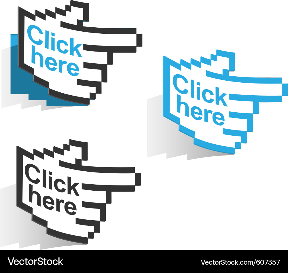 Multiple Click Labels Vector Image