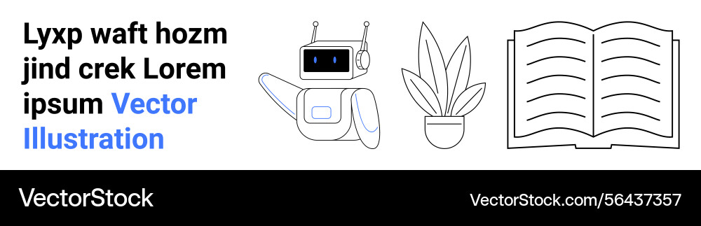Robot with digital interface open book Robot with digital interface open book vector image