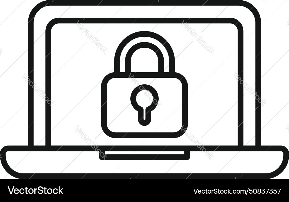Secured online laptop icon outline message Secured online laptop icon outline message vector image