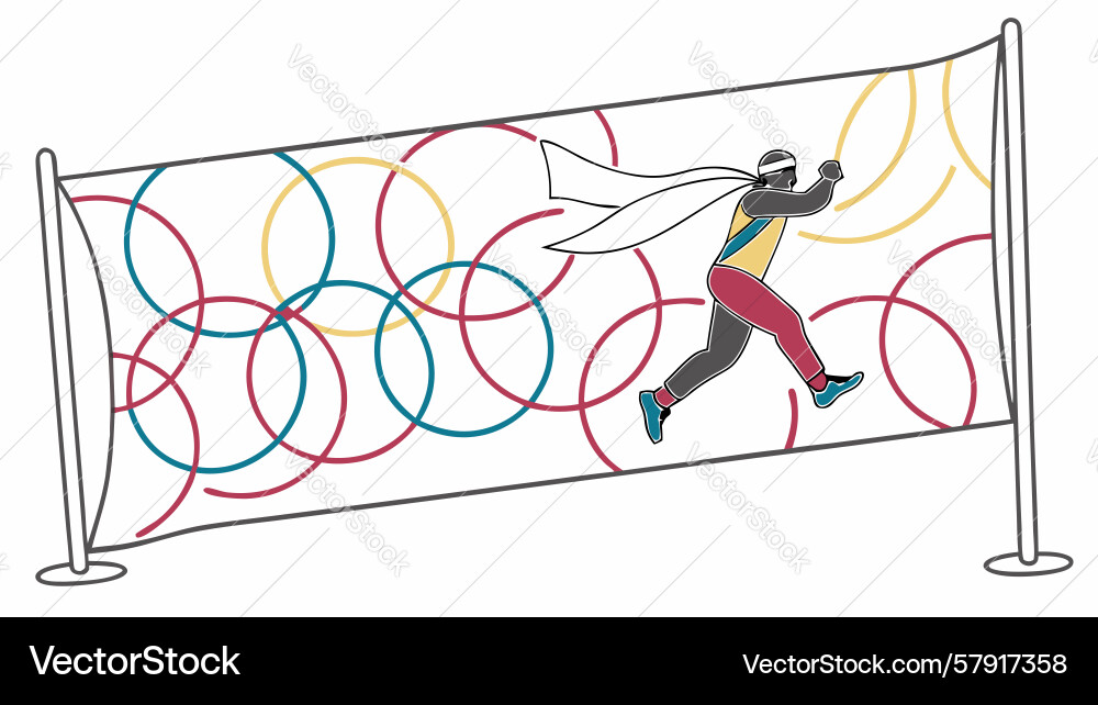 Agile runner navigating a geometric grid Vector Image