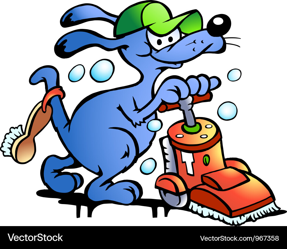Cartoon Dog Carpet Cleaner vector image