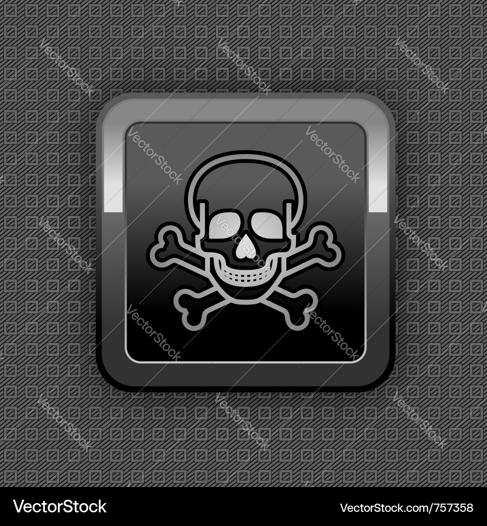 Chrome Skull Button Vector Image