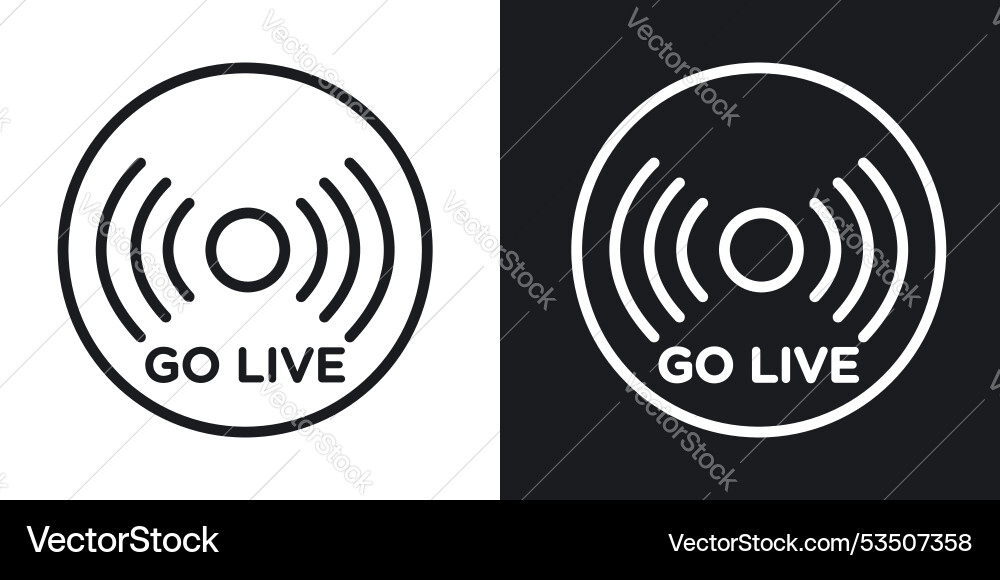 Go liveline in thin line black color flat simple Vector Image