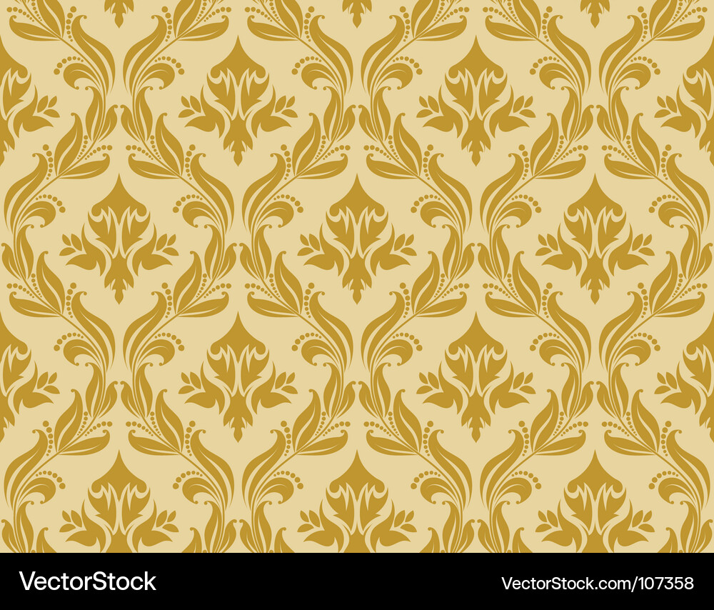 Golden Damask Pattern vector image