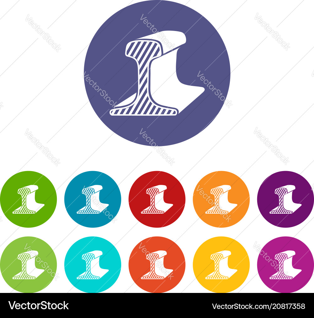 Section of rail icon simple style Vector Image