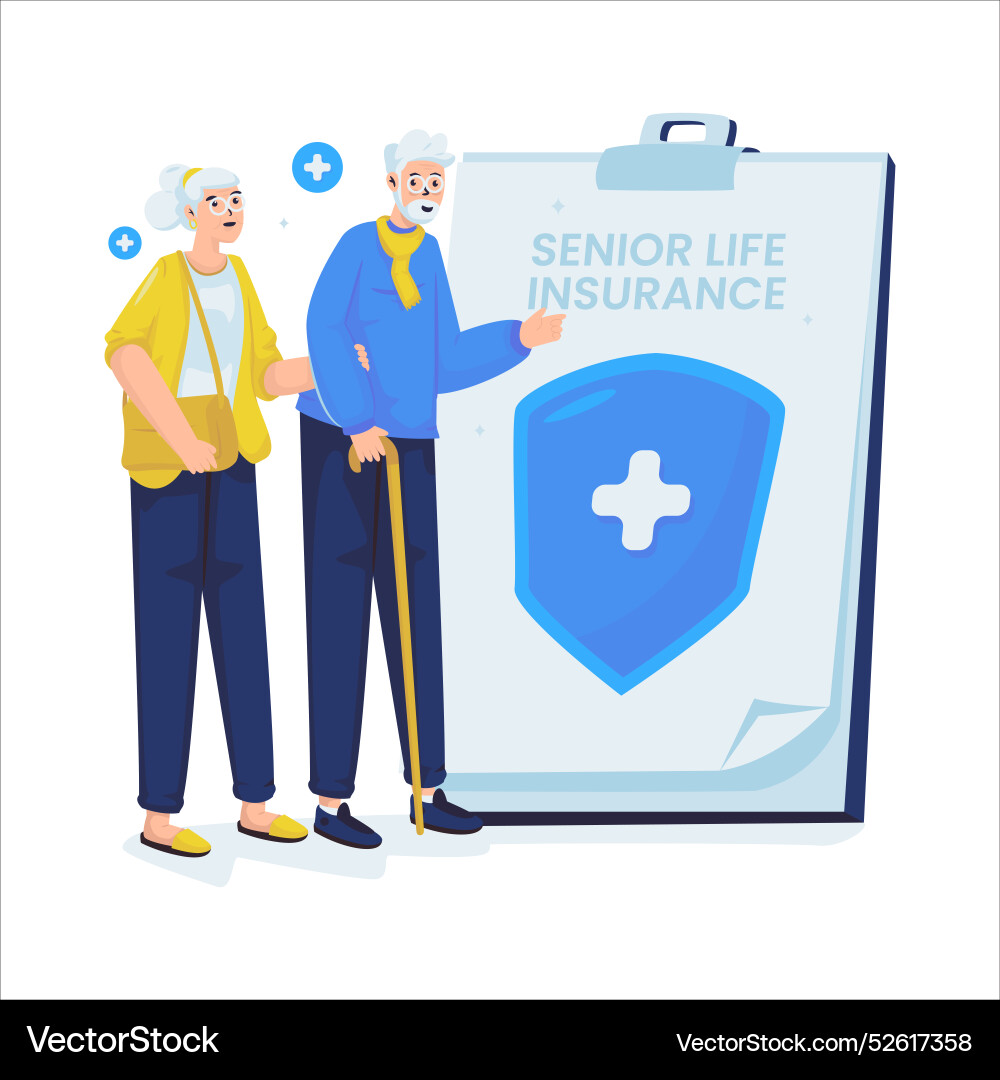 Senior life insurance protection Royalty Free Vector Image