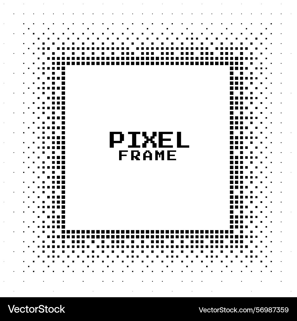 Abstract pixelated frame geometric background vector image