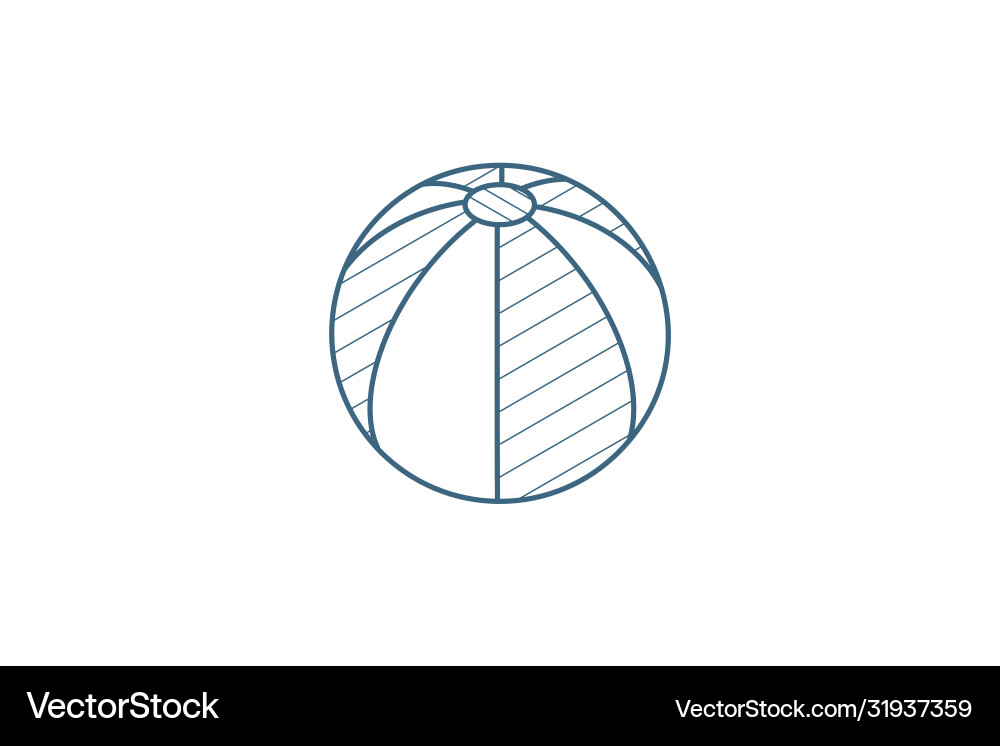 Ball toy isometric icon 3d line art technical Ball toy isometric icon 3d line art technical vector image