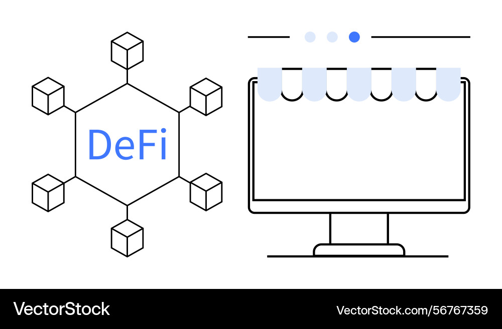 Decentralized finance network with blockchain Decentralized finance network with blockchain vector image