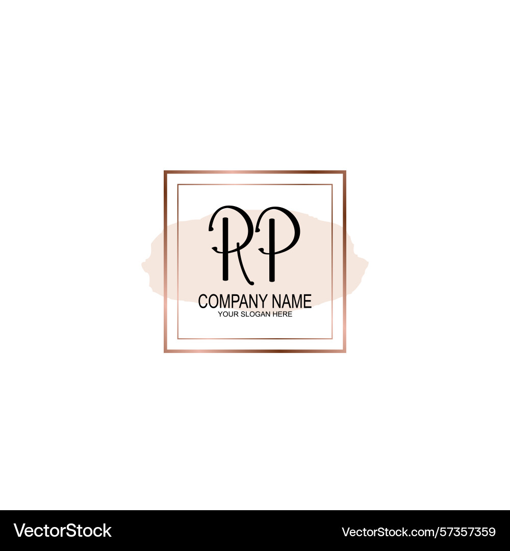 Minimalist handwritten rp initial logos with soft Vector Image