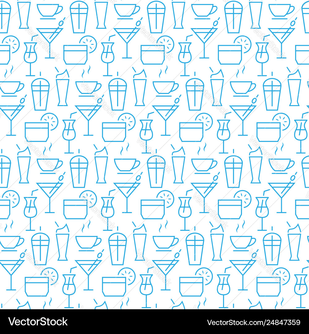 Seamless pattern with icons drink items Royalty Free Vector