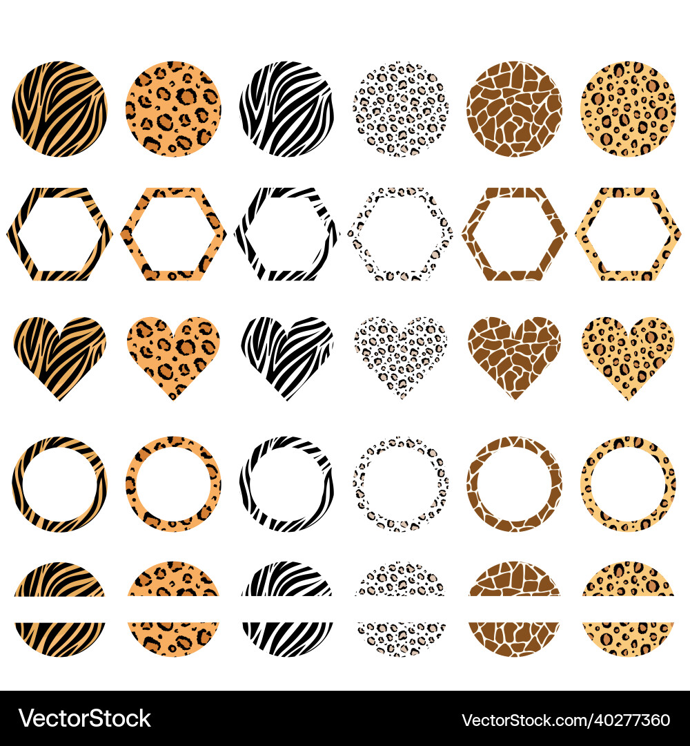 Animal Print Keychain Pattern vector image