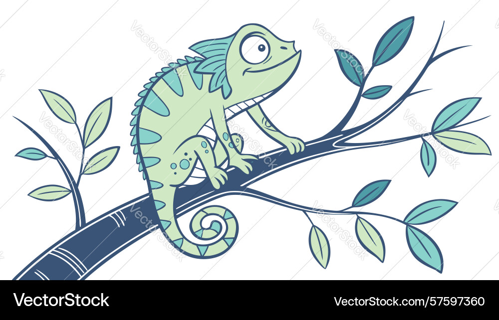 Chameleon portrait in detail design generative ai Vector Image