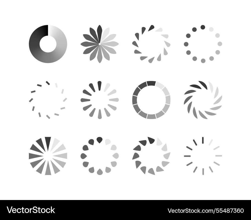 Collection loading bar status icon set of loaded Collection loading bar status icon set of loaded vector image