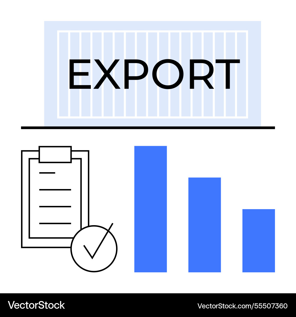 Export business concept with container checklist Export business concept with container checklist vector image