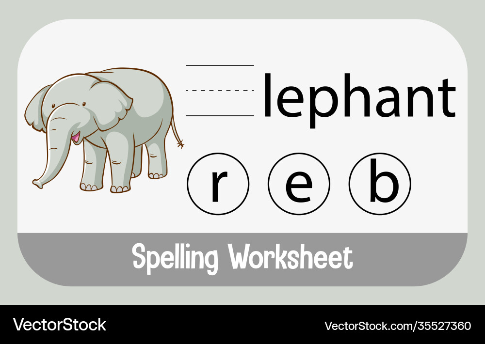 Finden Sie fehlenden Brief mit Elefant Finden Sie fehlenden Brief mit Elefant vektorbild