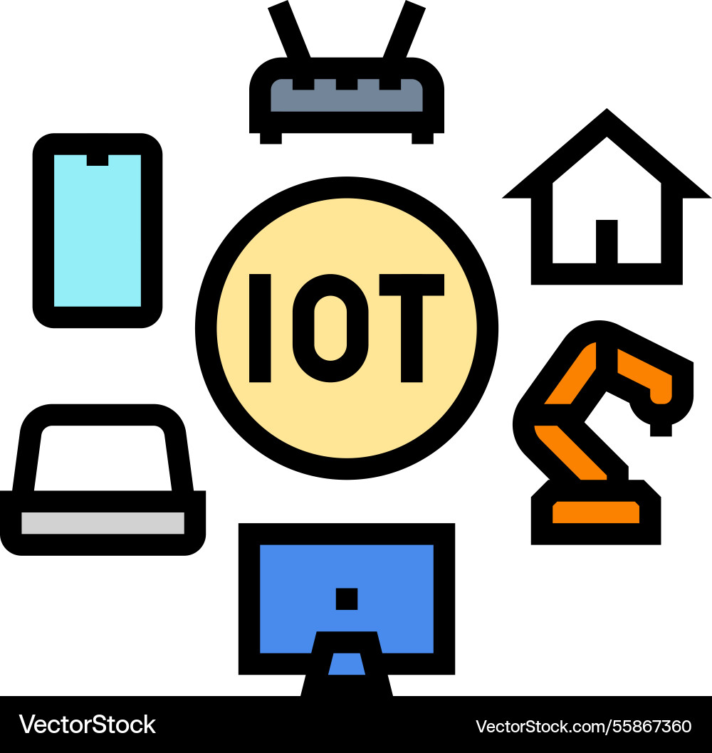 Internet of things iot devices color icon Internet of things iot devices color icon vector image
