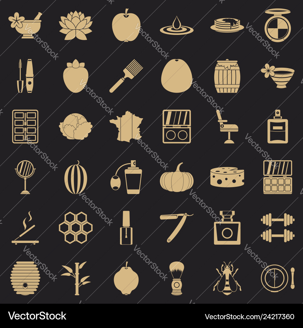 Make up product icons set simple style Vector Image